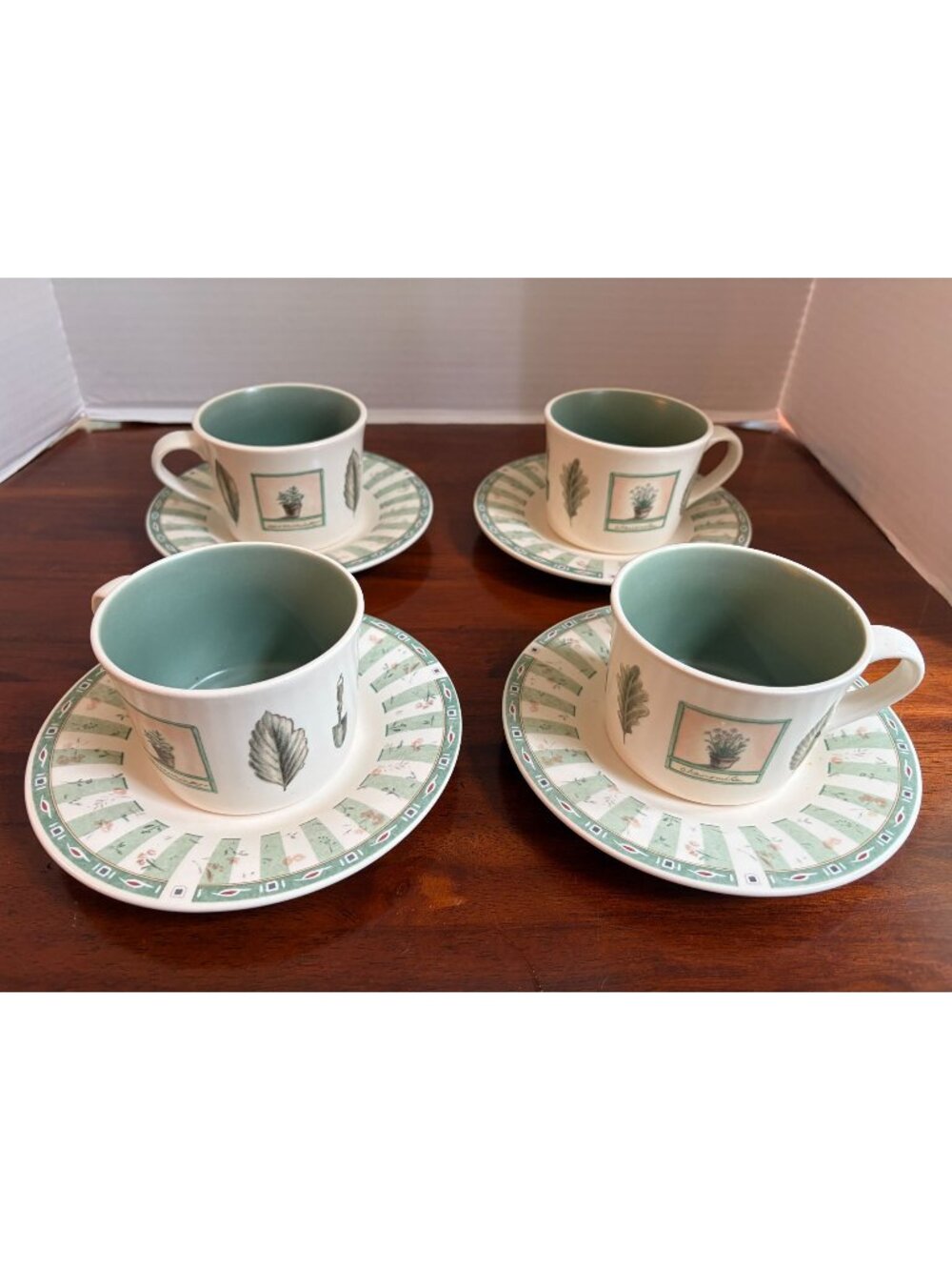 Pfaltzgraff Naturewood Stoneware Cups and Saucers (Qty. 4 Sets)